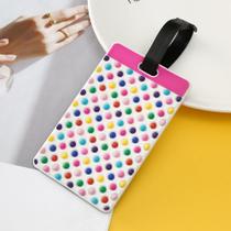 Etiquetas de Bagagem de Silicone (5 Peças) - Design Geométrico Simples e Durável