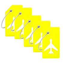Etiquetas de Bagagem de Silicone - Pacote com 5 Unidades - Com Cartão de Identificação Amarelo