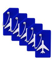 Etiquetas de Bagagem Gostwo - 5 Unidades com Argolas de Aço Inoxidável - Silicone Azul Etiquetas de Bagagem Gostwo - 5 Unidades com Argolas de Aço Inoxidável - Silicone Azul