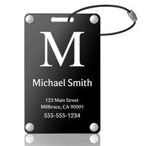 Etiquetas de Bagagem Personalizadas KCULE - Metal Pretas para Malas