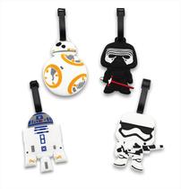 Etiquetas de bagagem T-Juan MM Cute Silicone Star Wars Style, pacote com 4