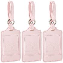 Etiquetas de Bagagem Teskyer (3 Unidades) - Couro PU Premium Rosa Claro Etiquetas de Bagagem Teskyer (3 Unidades) - Couro PU Premium Rosa Claro