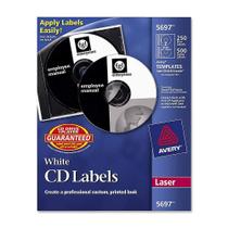 Etiquetas de CD Avery White Matte 250 etiquetas com 500 caixas na lombada Etiquetas de CD Avery White Matte 250 etiquetas com 500 caixas na lombada