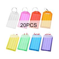 Etiquetas De Chave Plásticas Em Cores Sortidas 10-100PCS Com Argola Divisória DIY Chaveiro De Nome Etiquetas De Chave Plásticas Em Cores Sortidas 10-100PCS Com Argola Divisória DIY Chaveiro De Nome