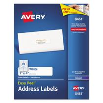 Etiquetas de endereço AVERY 8461 Easy Peel Inkjet 1x4" 2000/Box Etiquetas de endereço AVERY 8461 Easy Peel Inkjet 1x4" 2000/Box