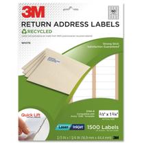 Etiquetas de endereço de devolução 3M Permanent Adhesive, pacote 1500