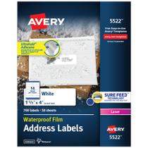 Etiquetas de endereço imprimíveis Avery Waterproof 1.3 x 4cm 700 Etiquetas de endereço imprimíveis Avery Waterproof 1.3 x 4cm 700