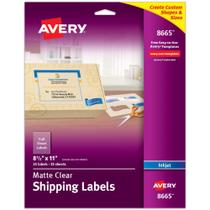 Etiquetas de envio Avery Full Sheet Matte Clear Inkjet 25 unidades Etiquetas de envio Avery Full Sheet Matte Clear Inkjet 25 unidades