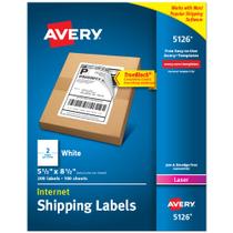 Etiquetas de envio Avery Half-Sheet 5,5 x 8,5 cm brancas 200 unidades