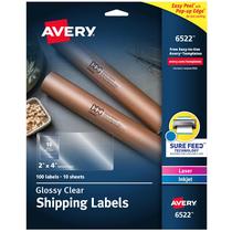 Etiquetas de envio Avery Printable 2x4 Glossy Clear (6522)
