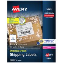 Etiquetas de envio Avery Waterproof imprimíveis 3,3x4" 300 unidades Etiquetas de envio Avery Waterproof imprimíveis 3,3x4" 300 unidades