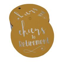 Etiquetas de Garrafa "Cheers to Retirement" com Folha Dourada para Lembrança - Inkdotpot Etiquetas de Garrafa "Cheers to Retirement" com Folha Dourada para Lembrança - Inkdotpot
