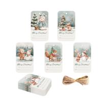 Etiquetas De Natal Em Forma De Boneco De Neve 50pcs Para Embalagem De Presentes DIY Artesanato