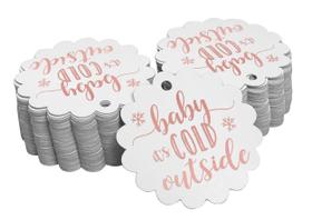 Etiquetas de Papel Foil "Baby It's Cold Outside" para Chá de Bebê - Inkdotpot