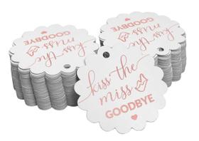 Etiquetas de Papel Foil para Lembrança de Chá de Panela "Kiss The Miss Goodbye" - Inkdotpot Etiquetas de Papel Foil para Lembrança de Chá de Panela "Kiss The Miss Goodbye" - Inkdotpot