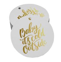 Etiquetas de Papel Metalizado "Baby It's Cold Outside" para Chá de Bebê - Inkdotpot