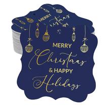 Etiquetas de Papel Pendentes em Formato de Colchete com Texto Feliz Natal e Feliz Ano Novo em Foil - Inkdotpot Etiquetas de Papel Pendentes em Formato de Colchete com Texto Feliz Natal e Feliz Ano Novo em Foil - Inkdotpot