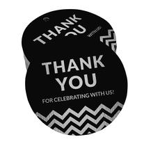 Etiquetas de Papel "Thank You for Celebrating with Us" para Festa e Aniversário com Folha Metálica - Inkdotpot
