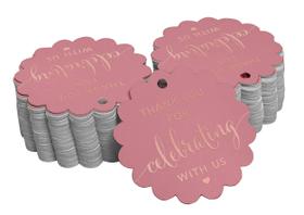 Etiquetas de Papel "Thank You for Celebrating with Us" para Festas e Celebrações com Folha Dourada - Inkdotpot
