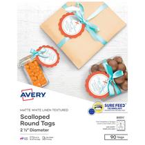Etiquetas de presente Avery Printable Blank Scallop Round 2,5 cm 90