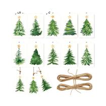 Etiquetas De Presente De Natal Em Formato De Pinheiro, 60 Unidades, Etiquetas Festivas Em Aquarela Etiquetas De Presente De Natal Em Formato De Pinheiro, 60 Unidades, Etiquetas Festivas Em Aquarela