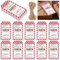 Etiquetas de presente de Natal Fullhawl de 80 peças com barbante, 5x9 cm