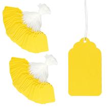 Etiquetas de presente: QWORK, etiquetas de preço, papel amarelo, 1000 unidades com barbante