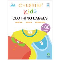 Etiquetas de roupas Chubbiee All Purpose No-Iron Kids, pacote 160 Etiquetas de roupas Chubbiee All Purpose No-Iron Kids, pacote 160