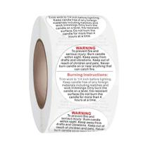 Etiquetas De Segurança Para Velas Brancas 500 Peças Adesivos Redondos De 1 Polegada E 1,5 Polegada
