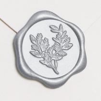 Etiquetas de Sello de Cera UNIQOOO 50 Piezas Plata Eucalipto 3 cm