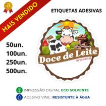 Etiquetas DOCE DE LEITE COM CHOCOLATE impressão digital adesivo personalizado a prova dagua 8,8x8,5cm Etiquetas DOCE DE LEITE COM CHOCOLATE impressão digital adesivo personalizado a prova dagua 8,8x8,5cm