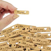 Etiquetas Feito A Mao Com Amor Retangular 4x1 Cm - 50 Und