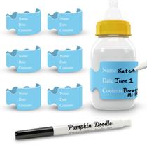 Etiquetas para mamadeiras Pumpkin Doodle Write Reuse Daycare 6 unidades Etiquetas para mamadeiras Pumpkin Doodle Write Reuse Daycare 6 unidades