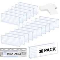 Etiquetas para prateleira Collwait 30 peças, suportes para etiquetas de arame 7,6 x 3,2 cm Etiquetas para prateleira Collwait 30 peças, suportes para etiquetas de arame 7,6 x 3,2 cm
