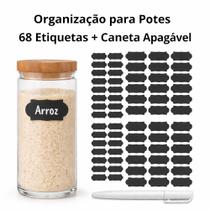 Etiquetas Personalizáveis Kit Com 68 Adesivos E Caneta De Giz Perfeito Para Cozinha E Dispensa