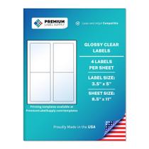 Etiquetas Premium Label Supply Brillantes Transparentes 8,9x12,7 cm 2000 unidades
