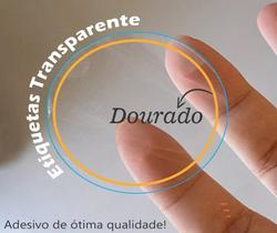 Etiquetas Redonda Bolinha Transparente Dourada Adesivo - Etiquetas Express