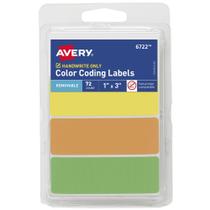 Etiquetas removíveis Avery Color-Coding 1x3cm Neon Colors 72u Etiquetas removíveis Avery Color-Coding 1x3cm Neon Colors 72u