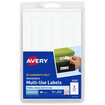 Etiquetas removíveis multiuso apagáveis Avery 5429 80 brancas