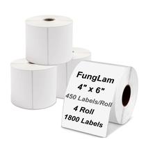 Etiquetas Térmicas de Envio FunGlam 4x6 - 4 Rolos com 450 Etiquetas/Rolo