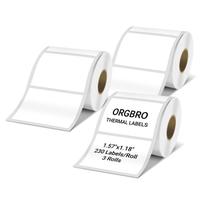 Etiquetas térmicas ORGBRO 40x30mm 690 unidades, 3 rolos, preto sobre branco