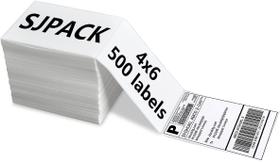 Etiquetas Térmicas SJPACK 4x6cm - 500 Unidades com Linha Perfurada
