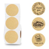 Etiquetas térmicas Starboling 5cm Kraft Paper Round 500/Roll Etiquetas térmicas Starboling 5cm Kraft Paper Round 500/Roll