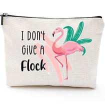 Eu não dou um rebanho - saco de flamingo, presente de flamingo, saco de maquiagem de trocadilho engraçado, presentes divertidos para mulheres