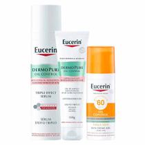 Eucerin DermoPure Oil Control Kit - Protetor Solar + Sérum + Gel de Limpeza Facial para Pele Oleosa e Acneica