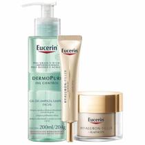 Eucerin Kit - Gel de Limpeza + Creme Anti-idade Olhos + Creme Anti-Rugas Rotina Ação Antirrugas Noite