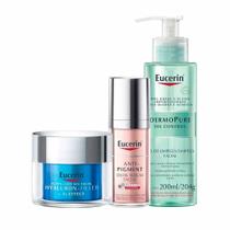 Eucerin Kit - Gel de Limpeza + Sérum Facial + Gel Facial para Rotina de Cuidado Específico Dia e Noite