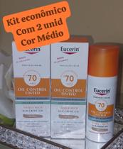 EUCERIN oil control Protetor FPS 70 Tinted - kit com 2 unidades