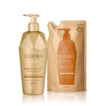 Eudora Kit La Piel Âmbar Dourado: Hidratante Desodorante Corporal 400ml + Refil Hidratante Desodorante Corporal 350ml