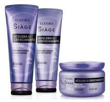 Eudora Kit Siàge Acelera o Crescimento: Shampoo 250ml + Máscara Capilar 250g + Condicionador 200ml